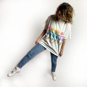 Multicolored Arizona sun and cactus embossed Tee